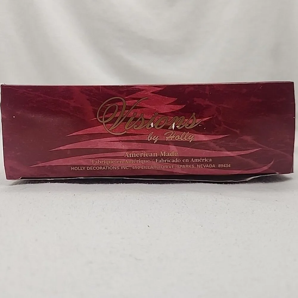 Ornament Teardrop Red And Gold Matte Colored Visions By Holly USA Made VTG